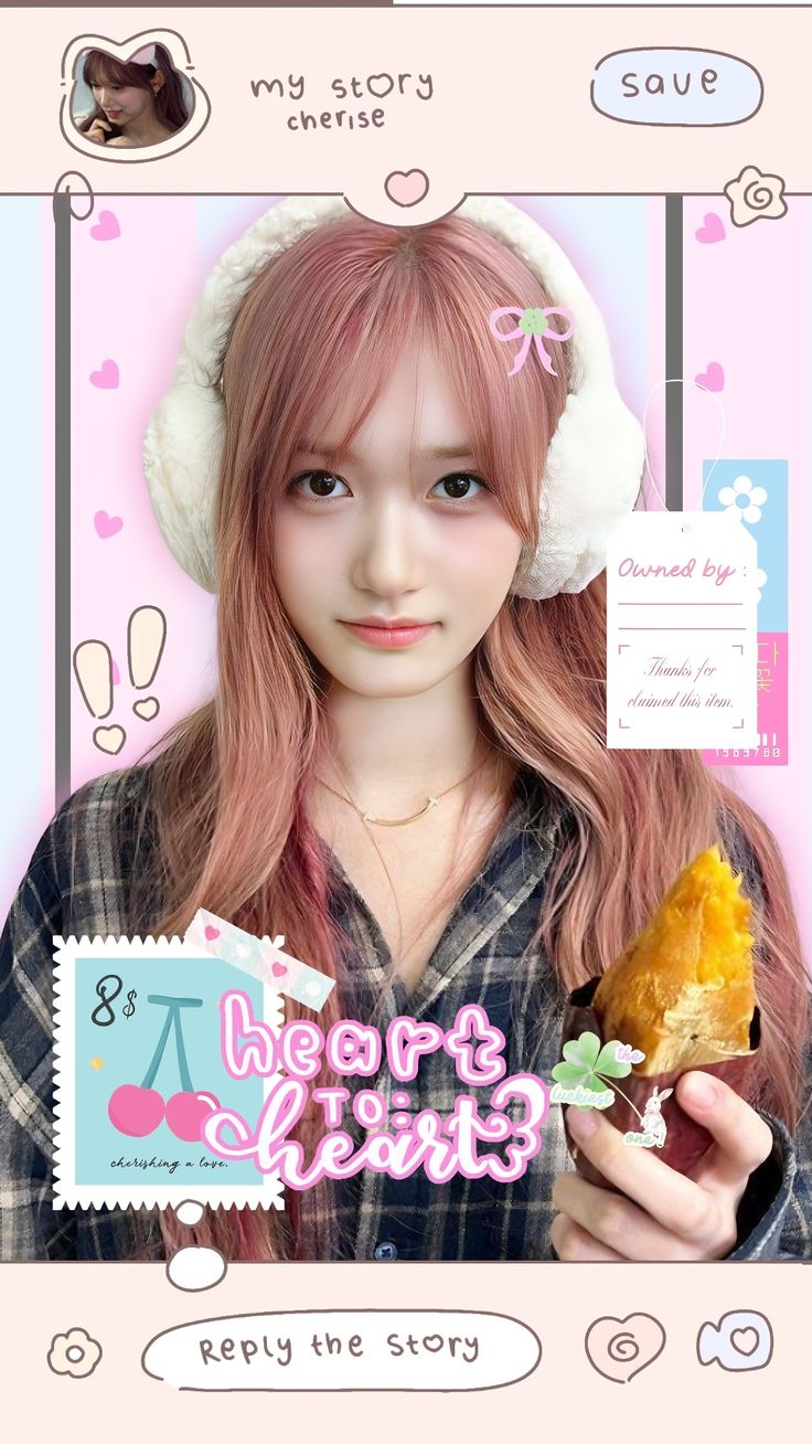 A heartfelt wallpaper shared by Leeseo (IVE)'s fans