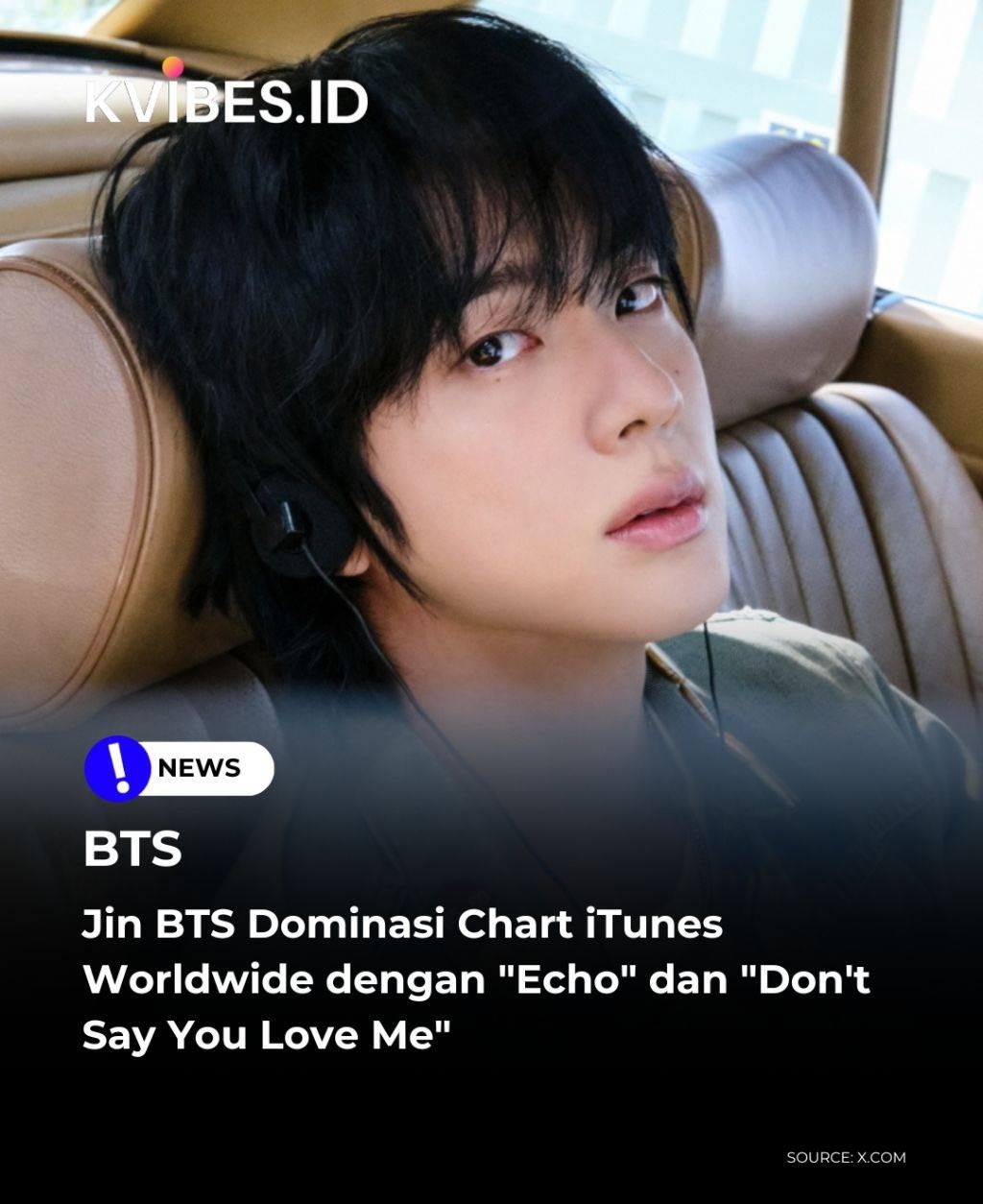 Recent activity shot of Jin (BTS)