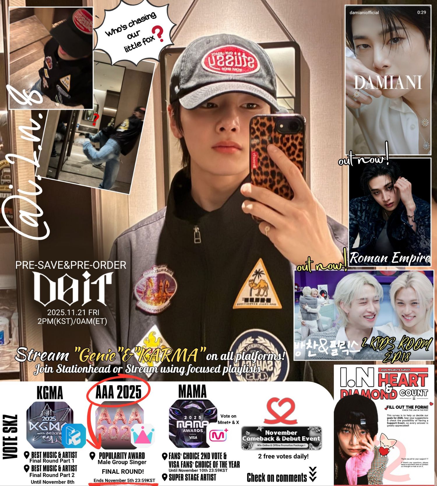 A moment captured by I.N (Stray Kids)'s fan