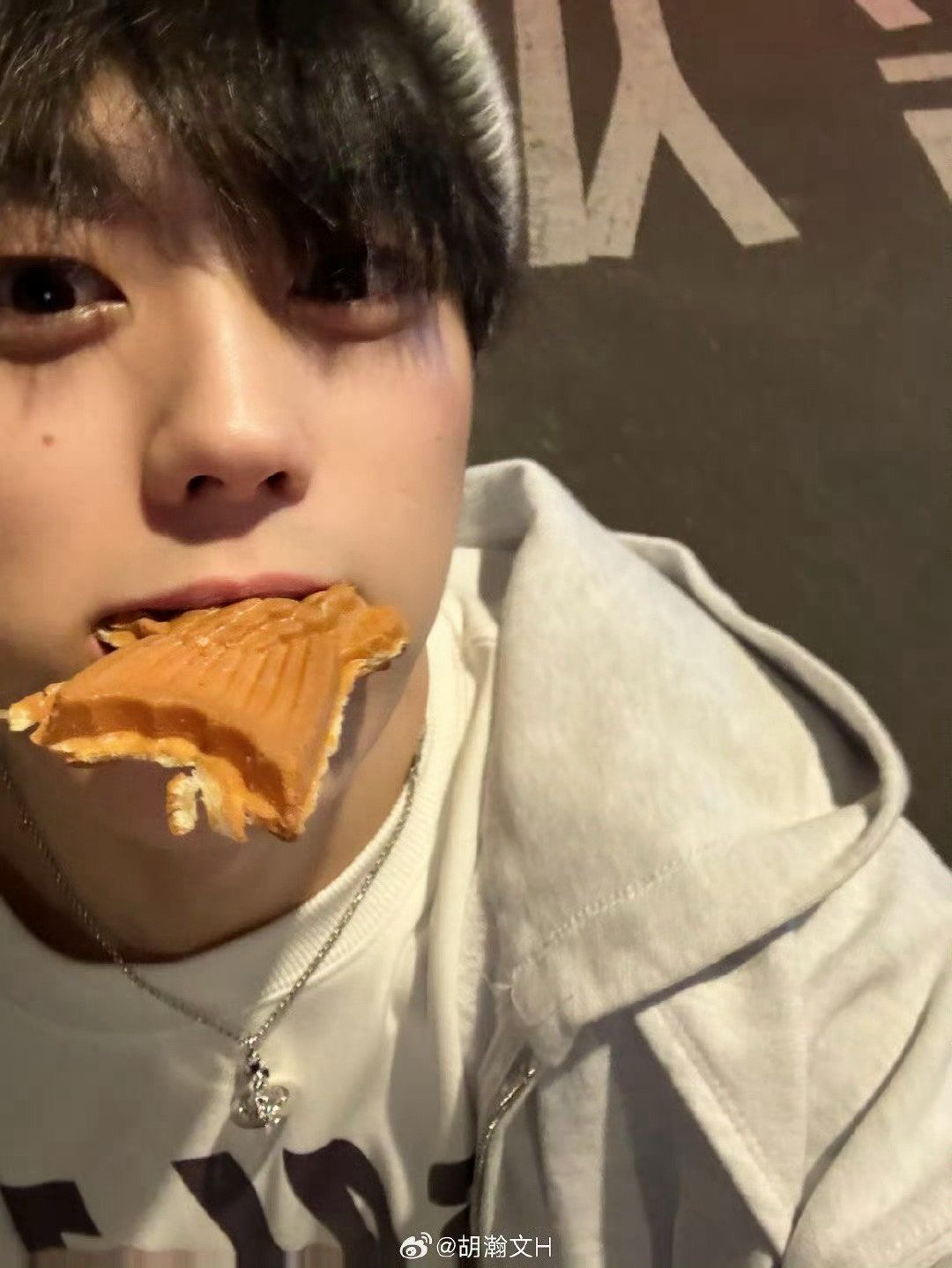 A moment captured by Hu Hanwen's fan