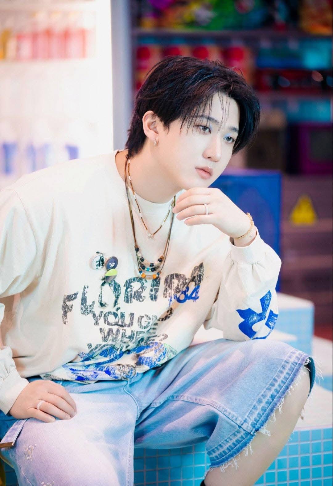 Recent activity shot of Changbin (Stray Kids)