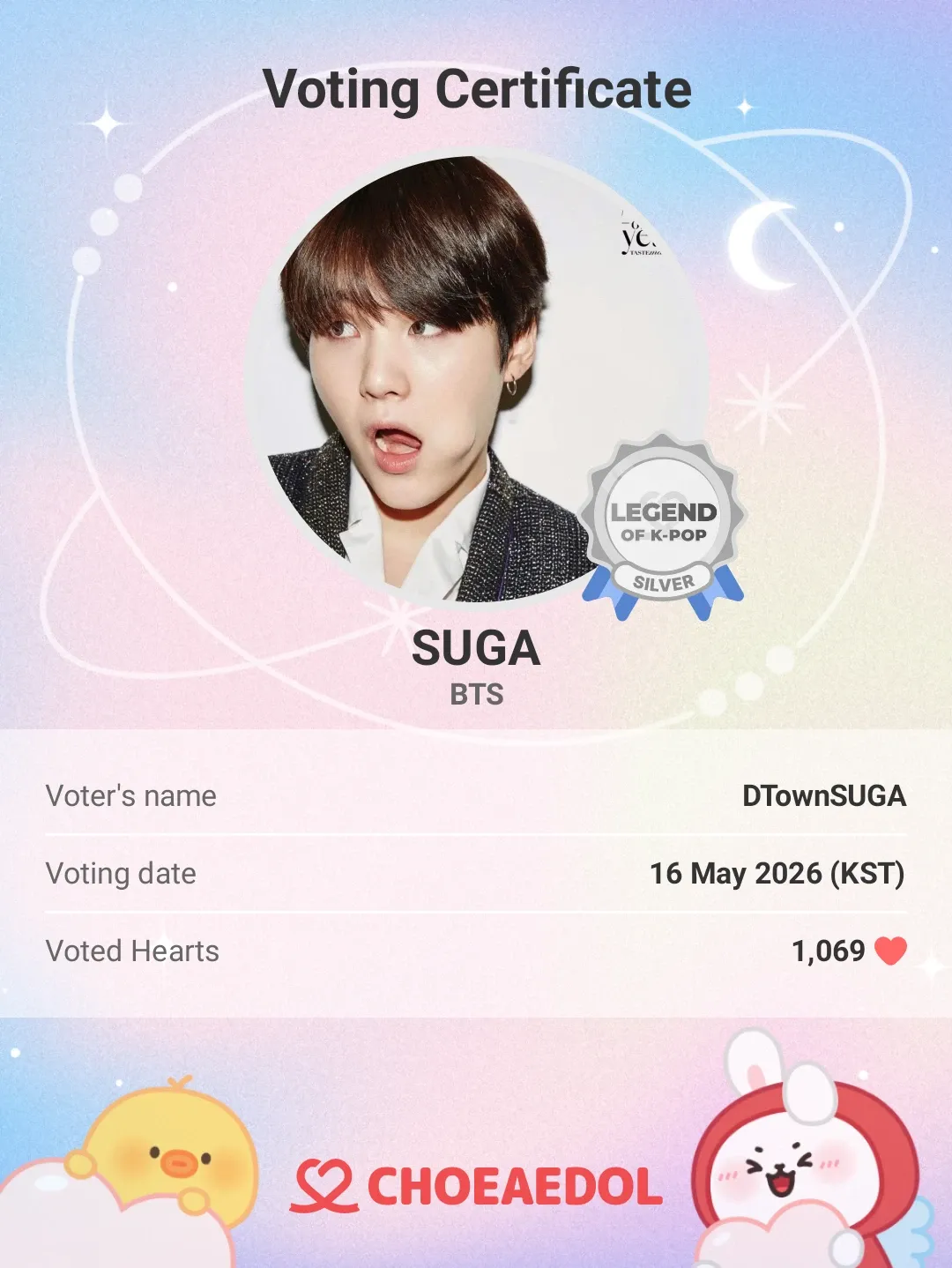 Foto aktivitas terbaru SUGA (BTS)