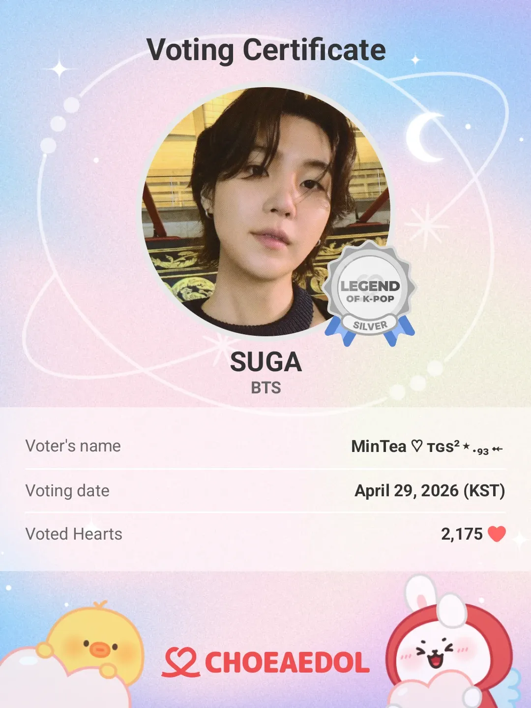 Foto aktivitas terbaru SUGA (BTS)