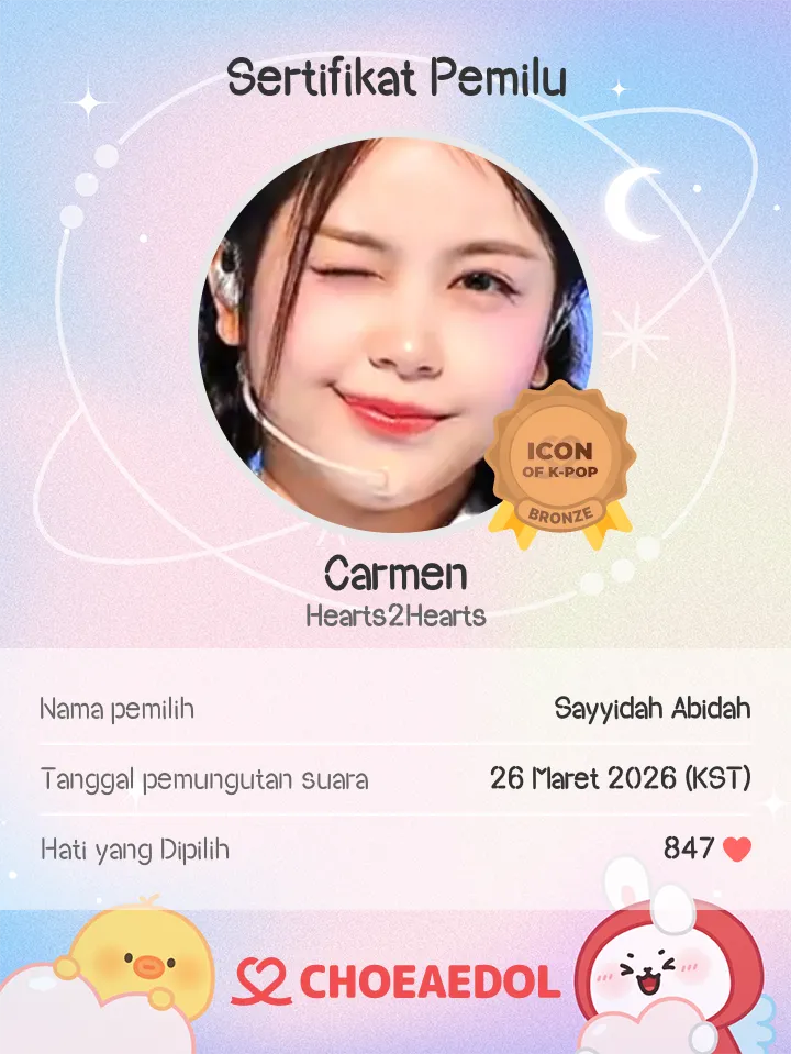 Momen yang diabadikan oleh penggemar Carmen (Hearts2Hearts)