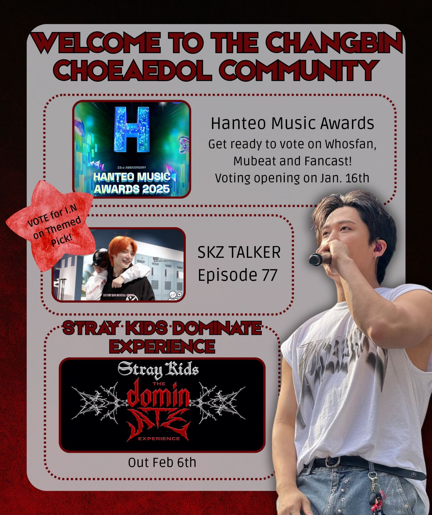 A moment captured by Changbin (Stray Kids)'s fan