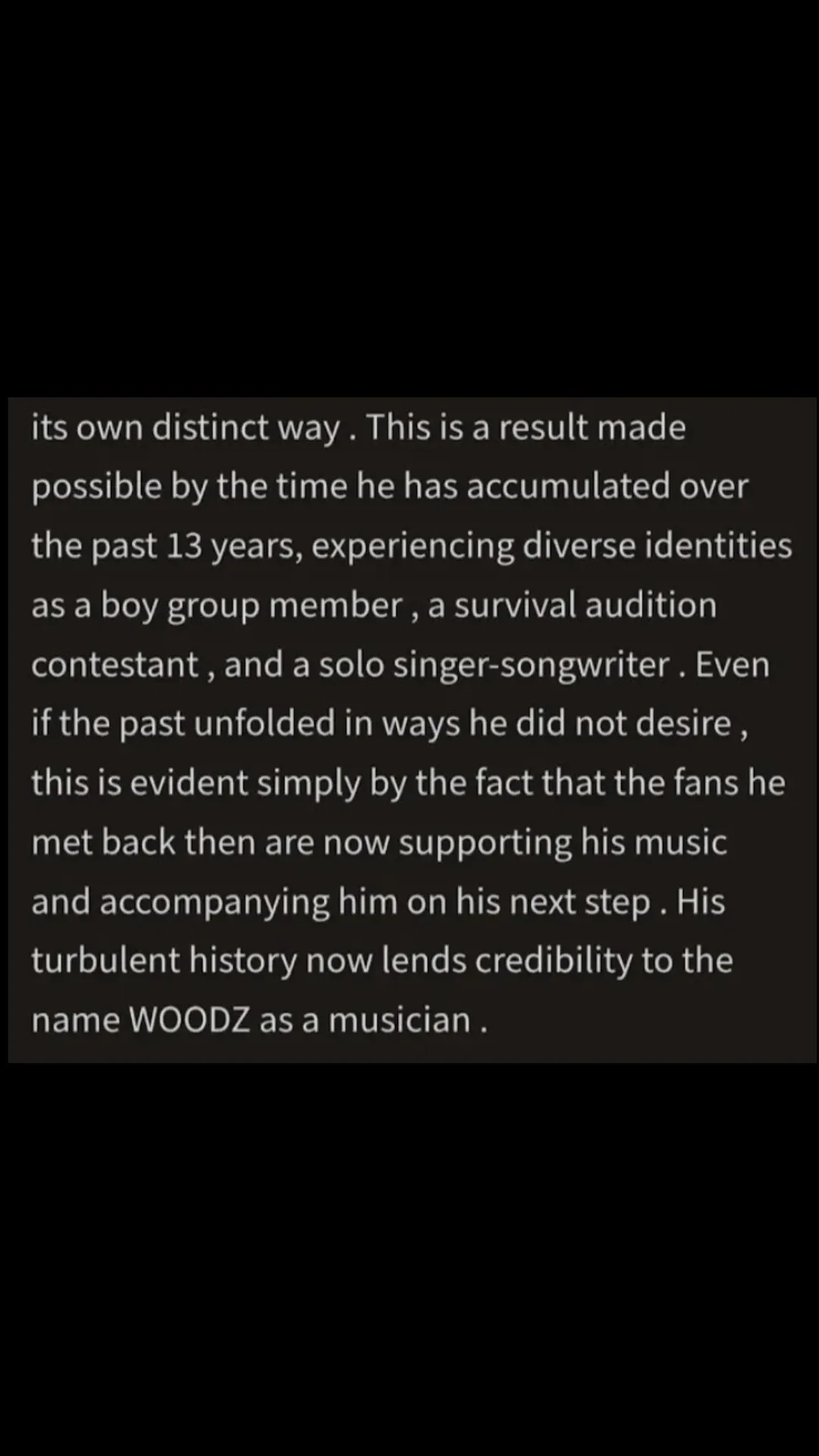 A moment captured by WOODZ's fan