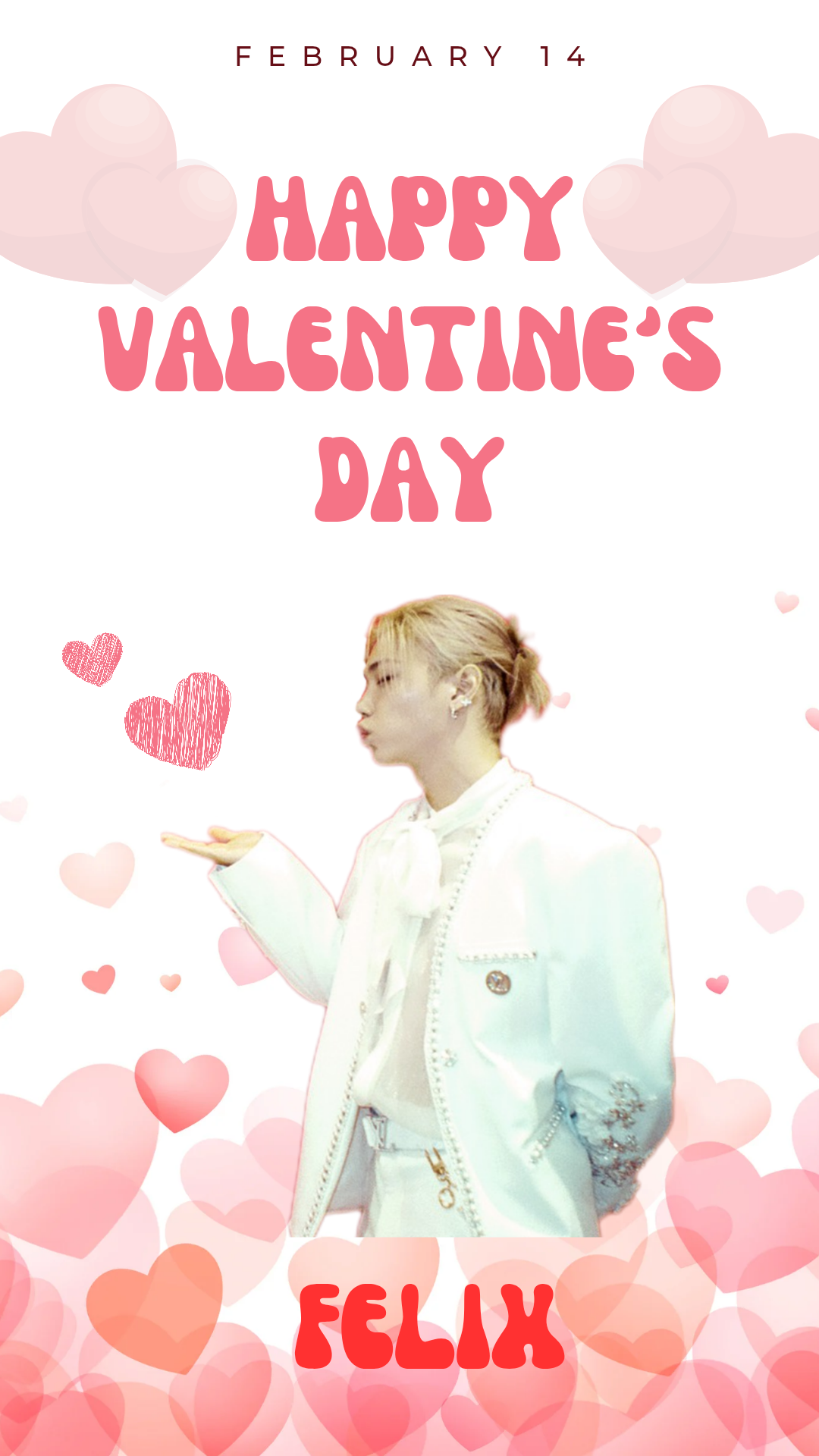 A heartfelt wallpaper shared by Felix (Stray Kids)'s fans