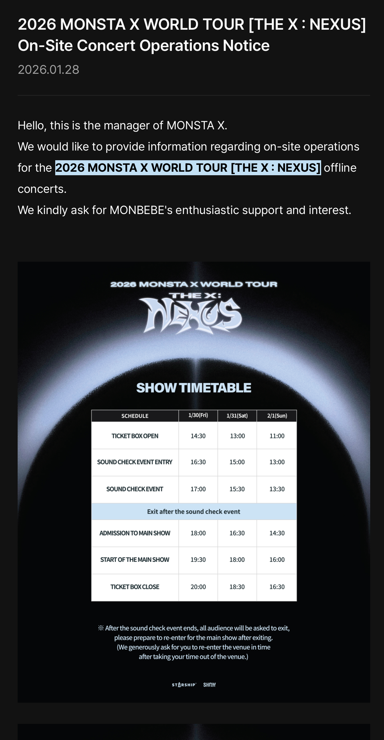 A moment captured by MONSTA X's fan