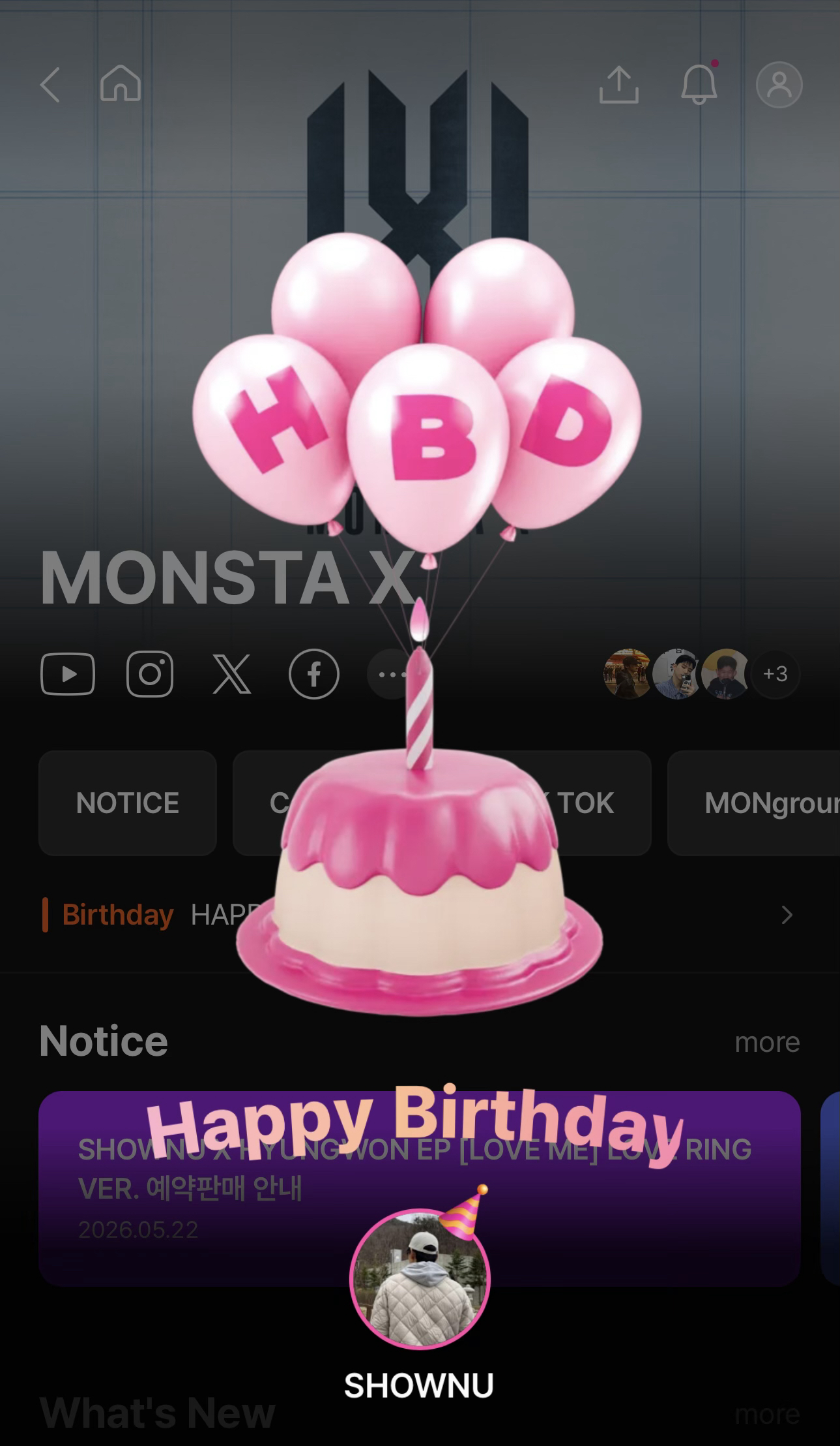 A heartfelt wallpaper shared by Shownu (MONSTA X)'s fans