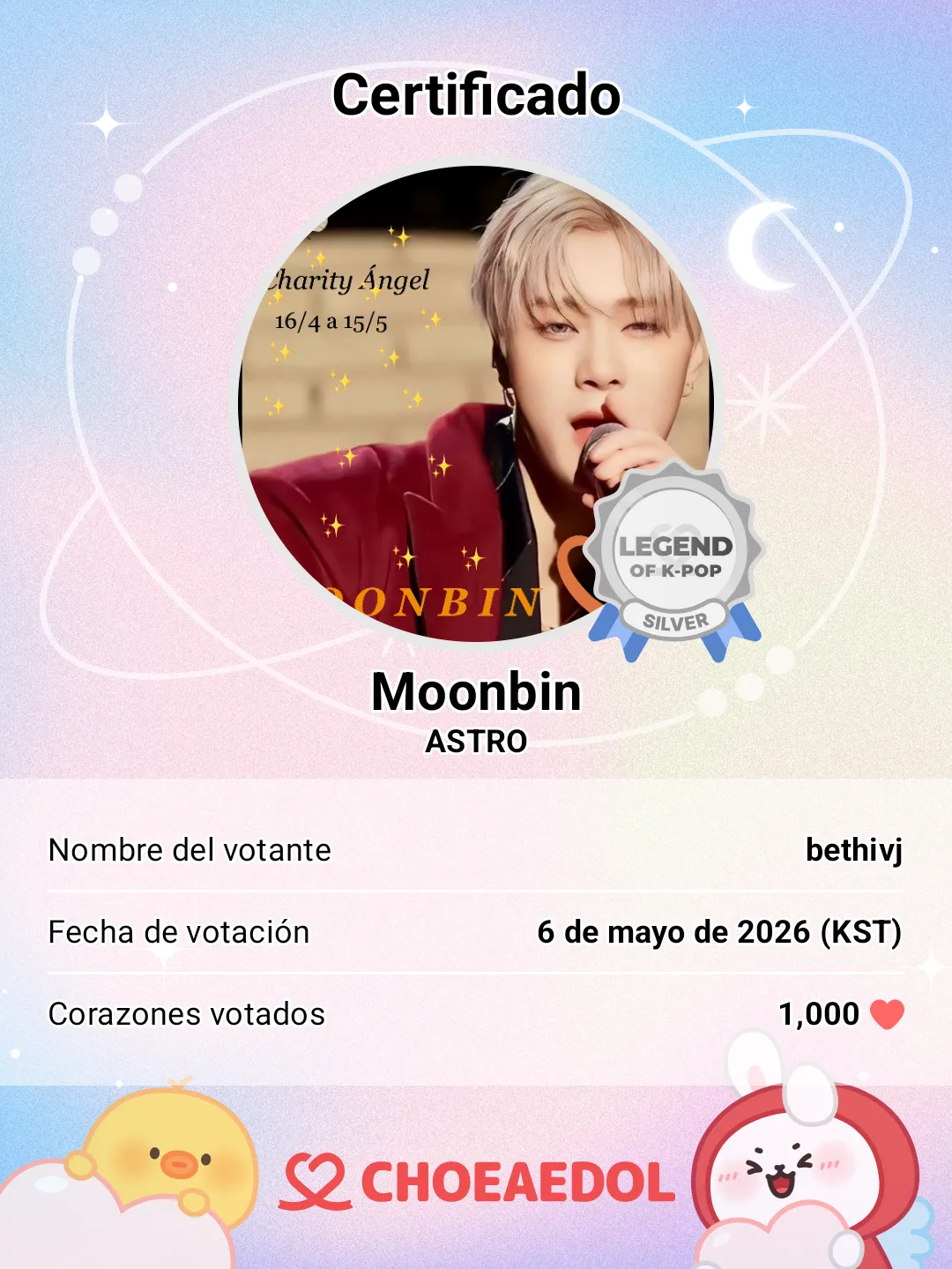 A moment captured by Moonbin (ASTRO)'s fan