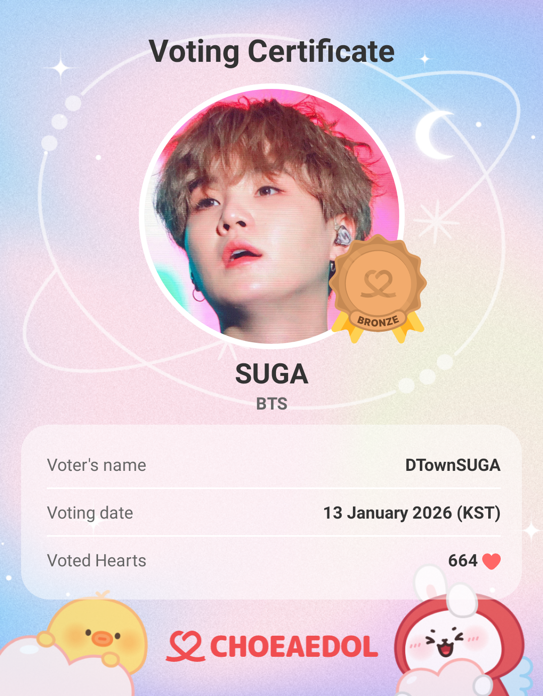 Latest photo of SUGA (BTS)