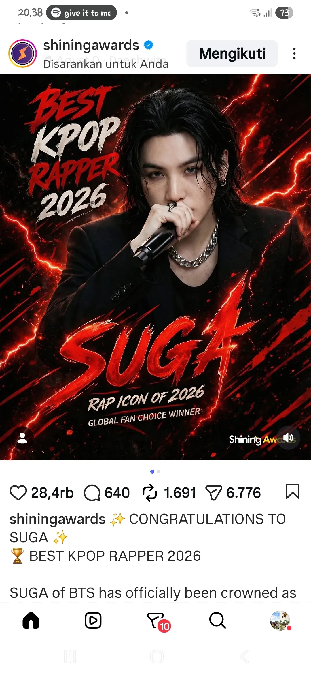 SUGA (防彈少年團)的最新照片