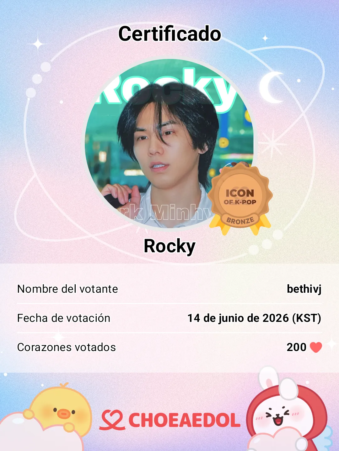 Recent activity shot of Rocky