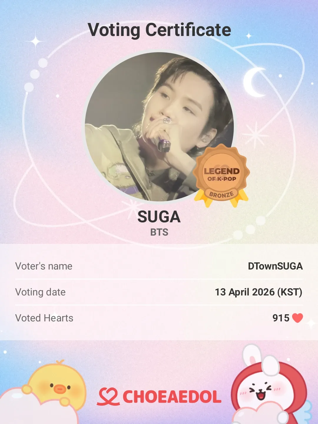 Foto aktivitas terbaru SUGA (BTS)