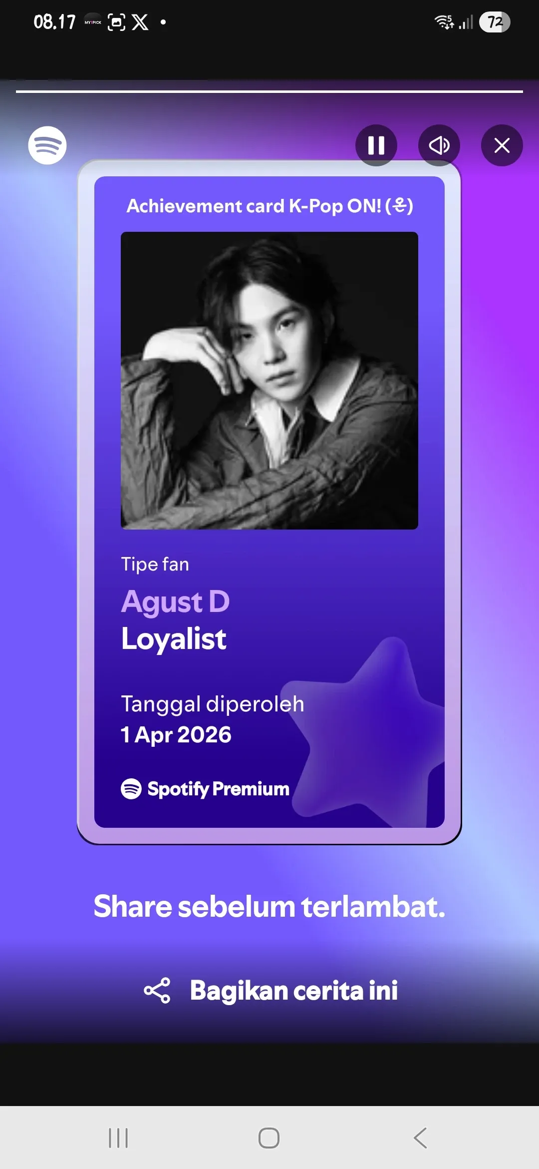 A heartfelt wallpaper shared by SUGA (BTS)'s fans