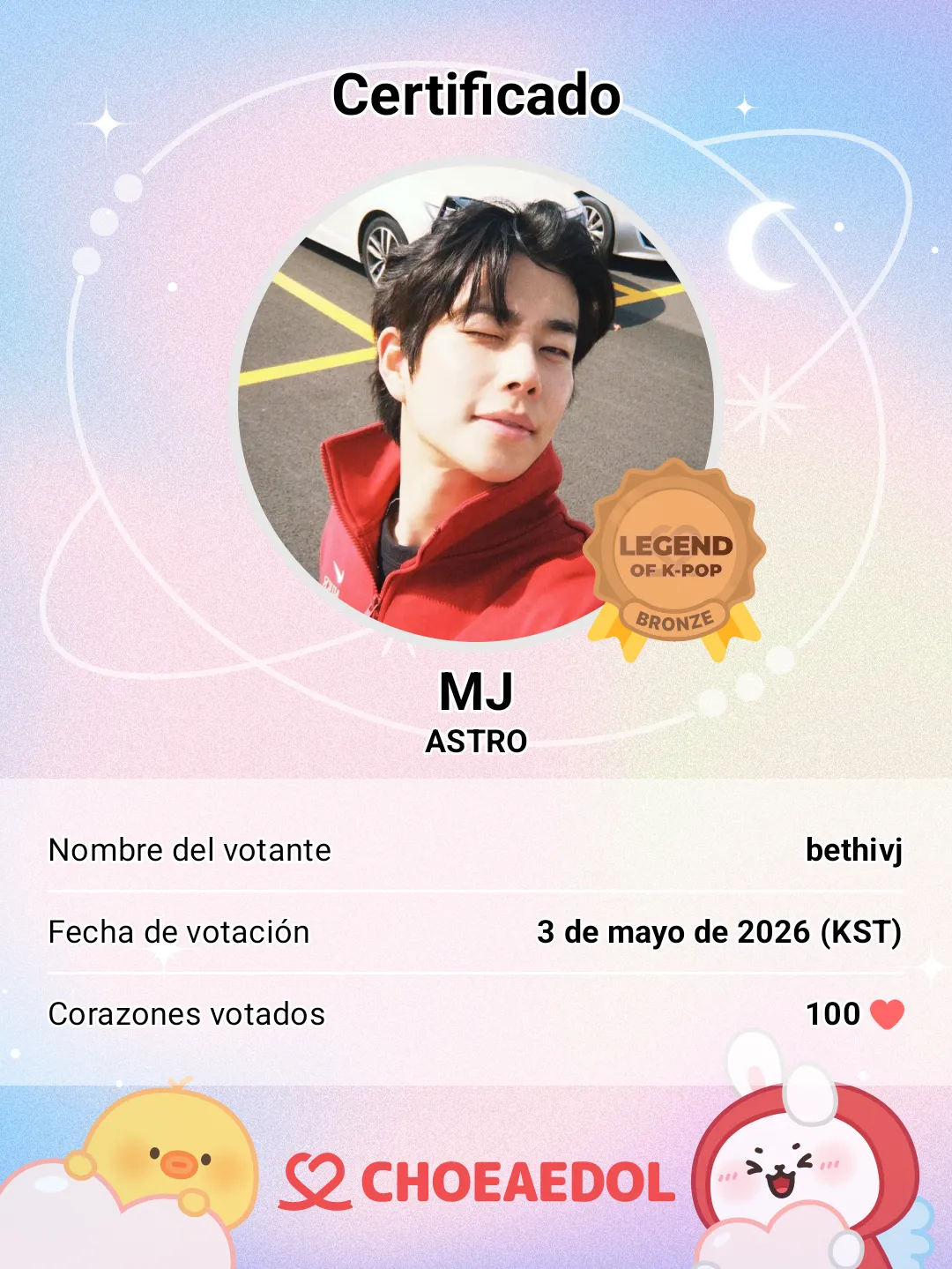 Recent activity shot of MJ (ASTRO)