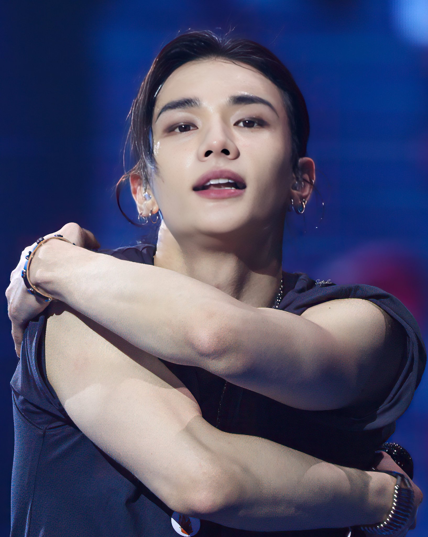 A moment captured by Hyunjin (Stray Kids)'s fan