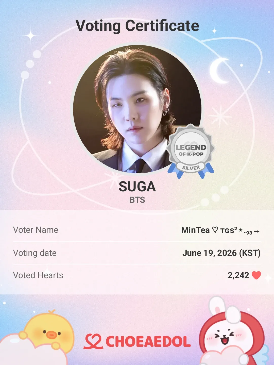 Foto aktivitas terbaru SUGA (BTS)
