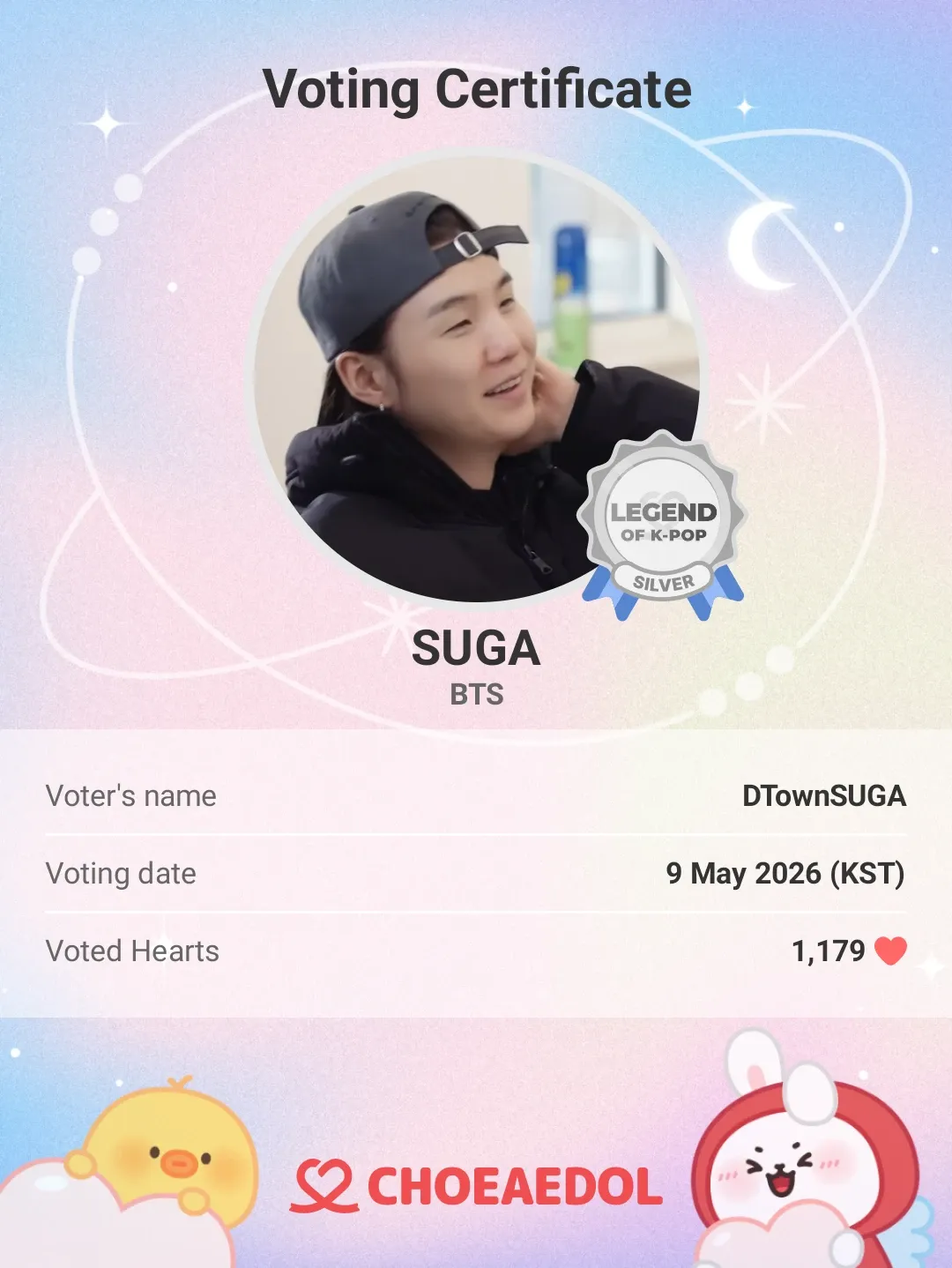 A moment captured by SUGA (BTS)'s fan