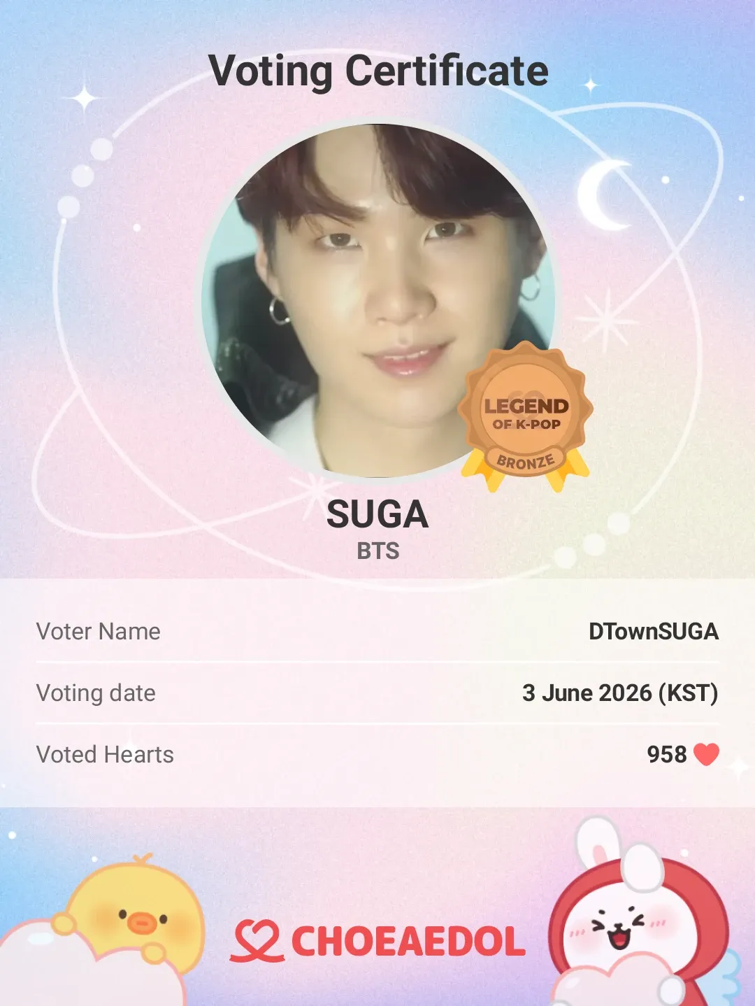 Foto aktivitas terbaru SUGA (BTS)
