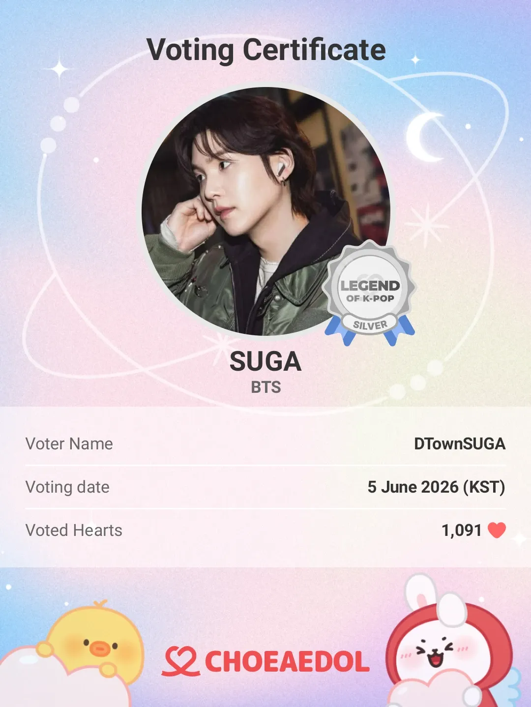 A moment captured by SUGA (BTS)'s fan