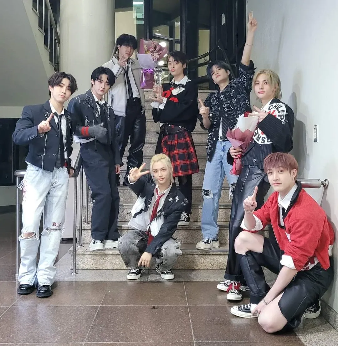 A moment captured by Stray Kids's fan