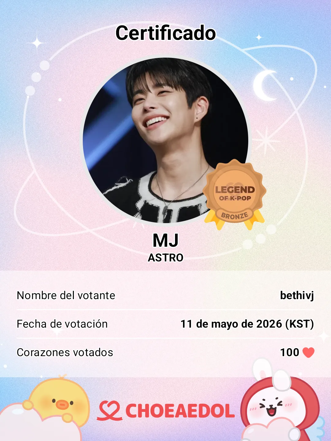 Recent activity shot of MJ (ASTRO)