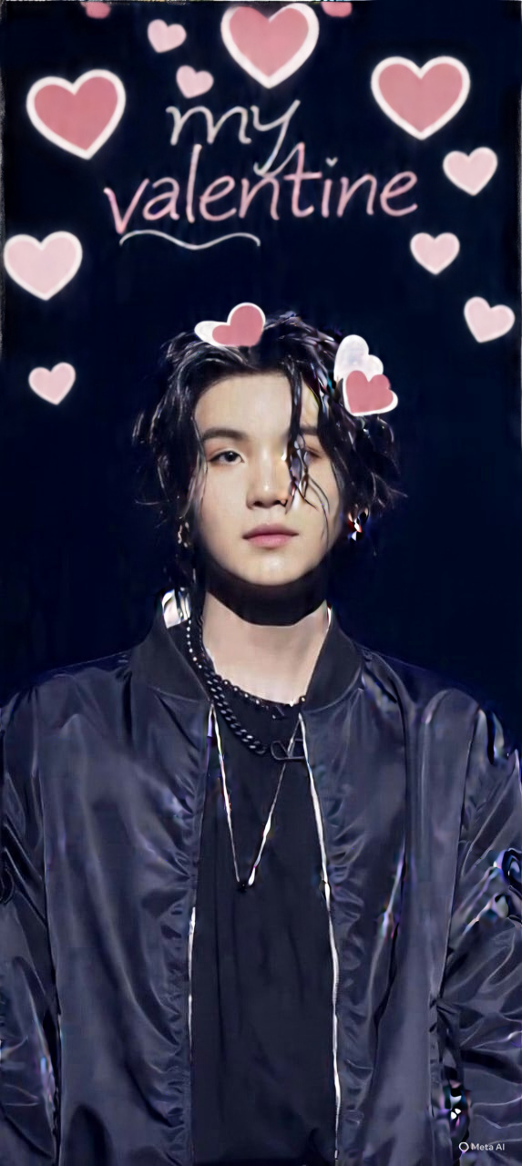 A heartfelt wallpaper shared by SUGA (BTS)'s fans
