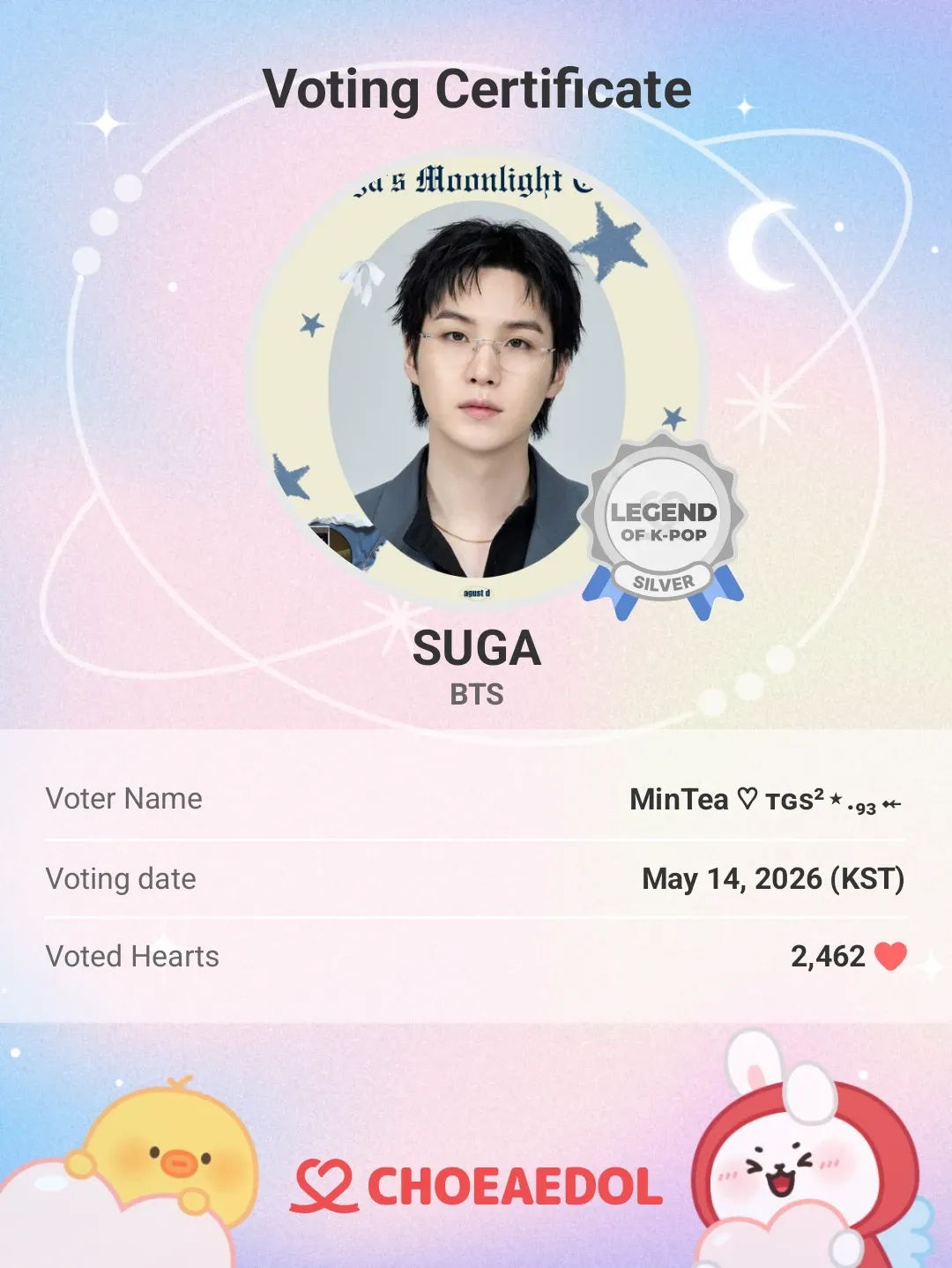 Foto aktivitas terbaru SUGA (BTS)