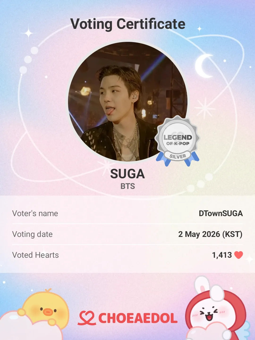 Foto aktivitas terbaru SUGA (BTS)