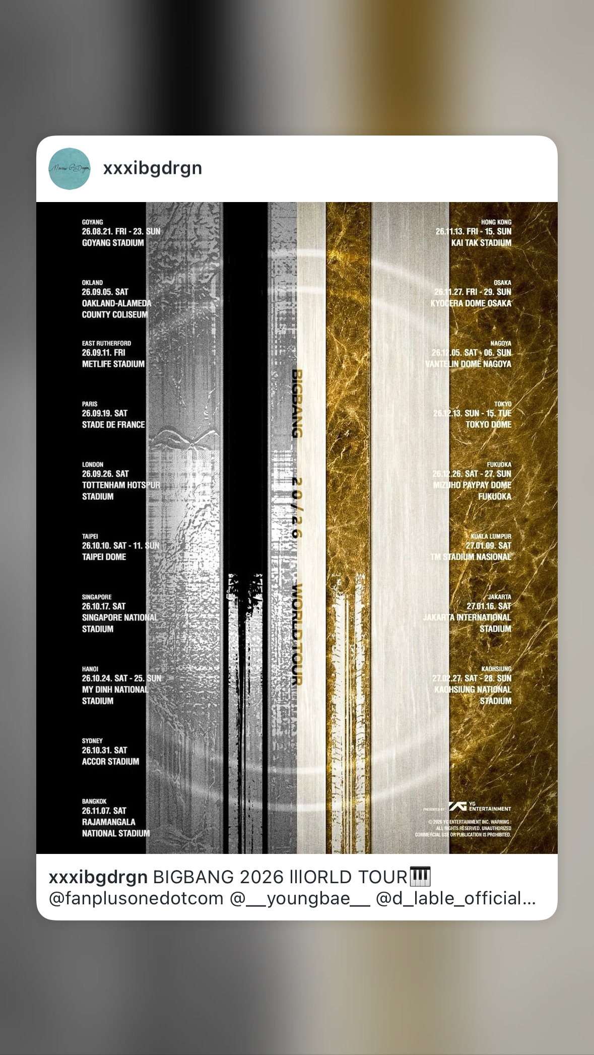 A heartfelt wallpaper shared by BIGBANG's fans