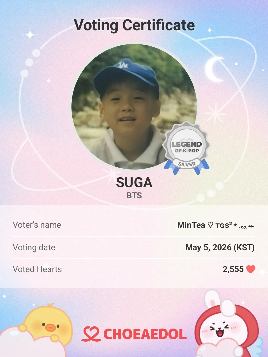 A moment captured by SUGA (BTS)'s fan