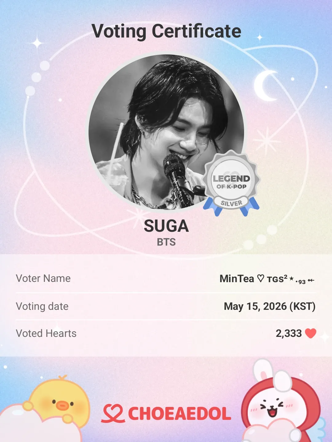 Foto aktivitas terbaru SUGA (BTS)