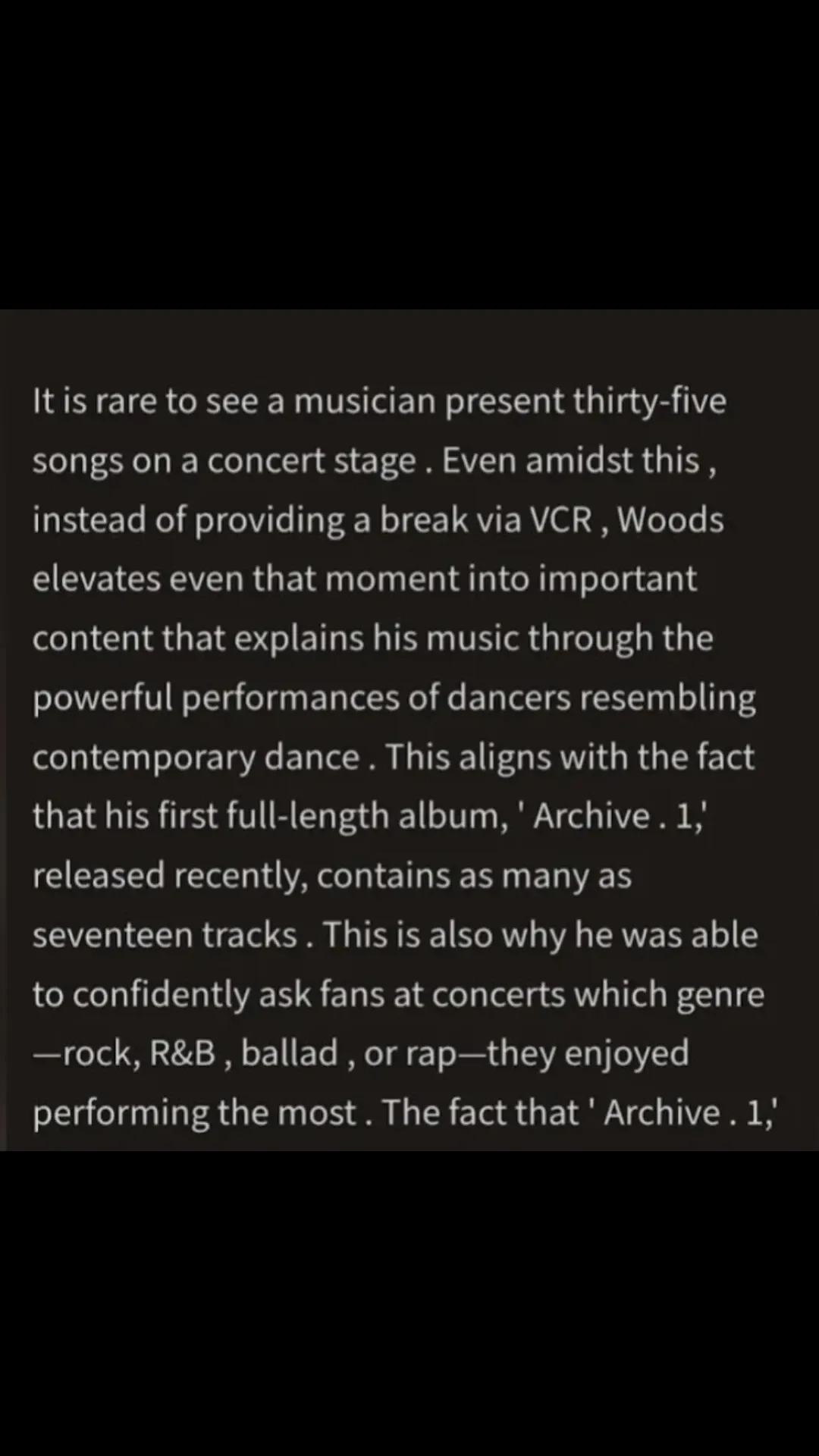 Recent activity shot of WOODZ