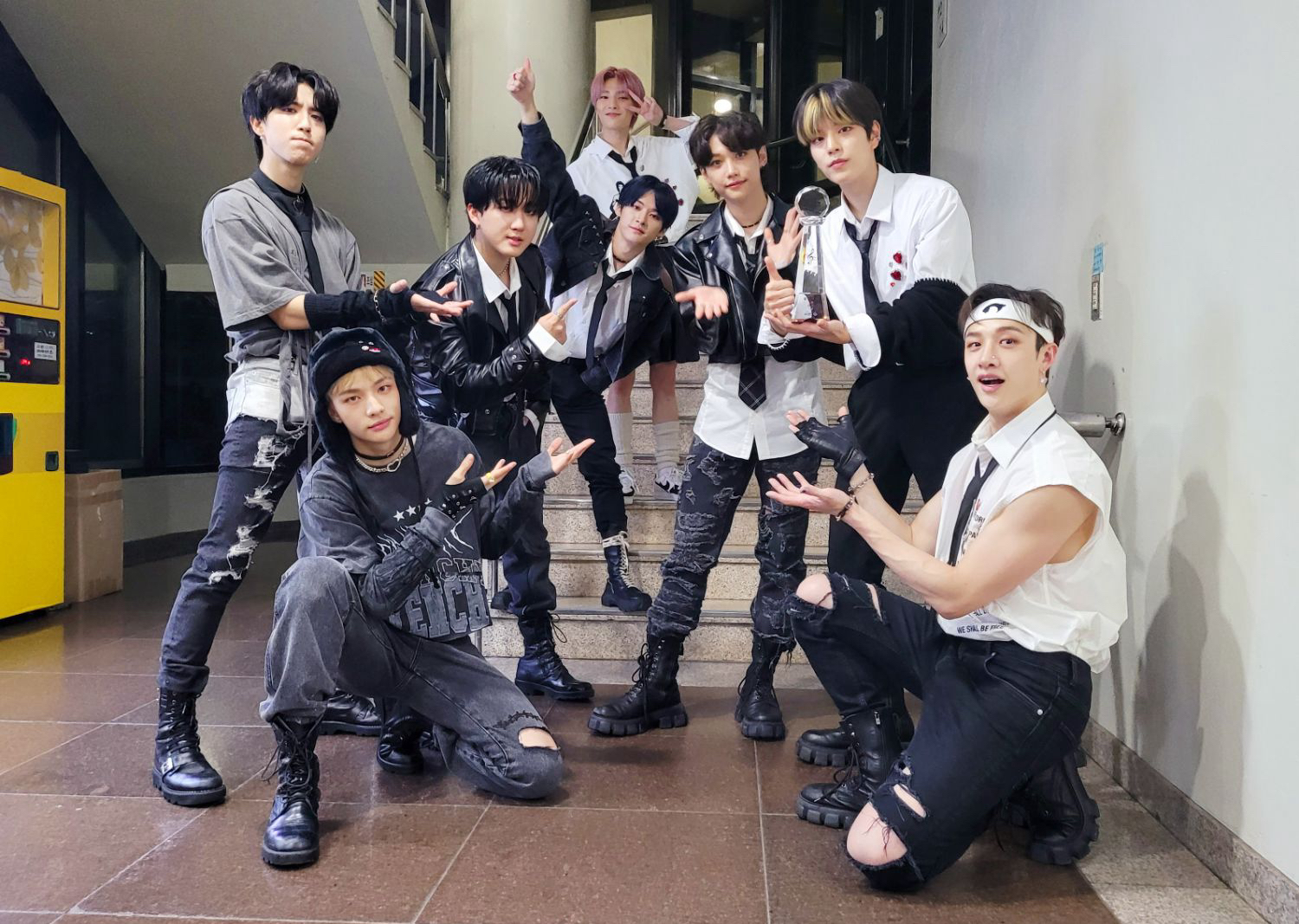 A moment captured by Stray Kids's fan