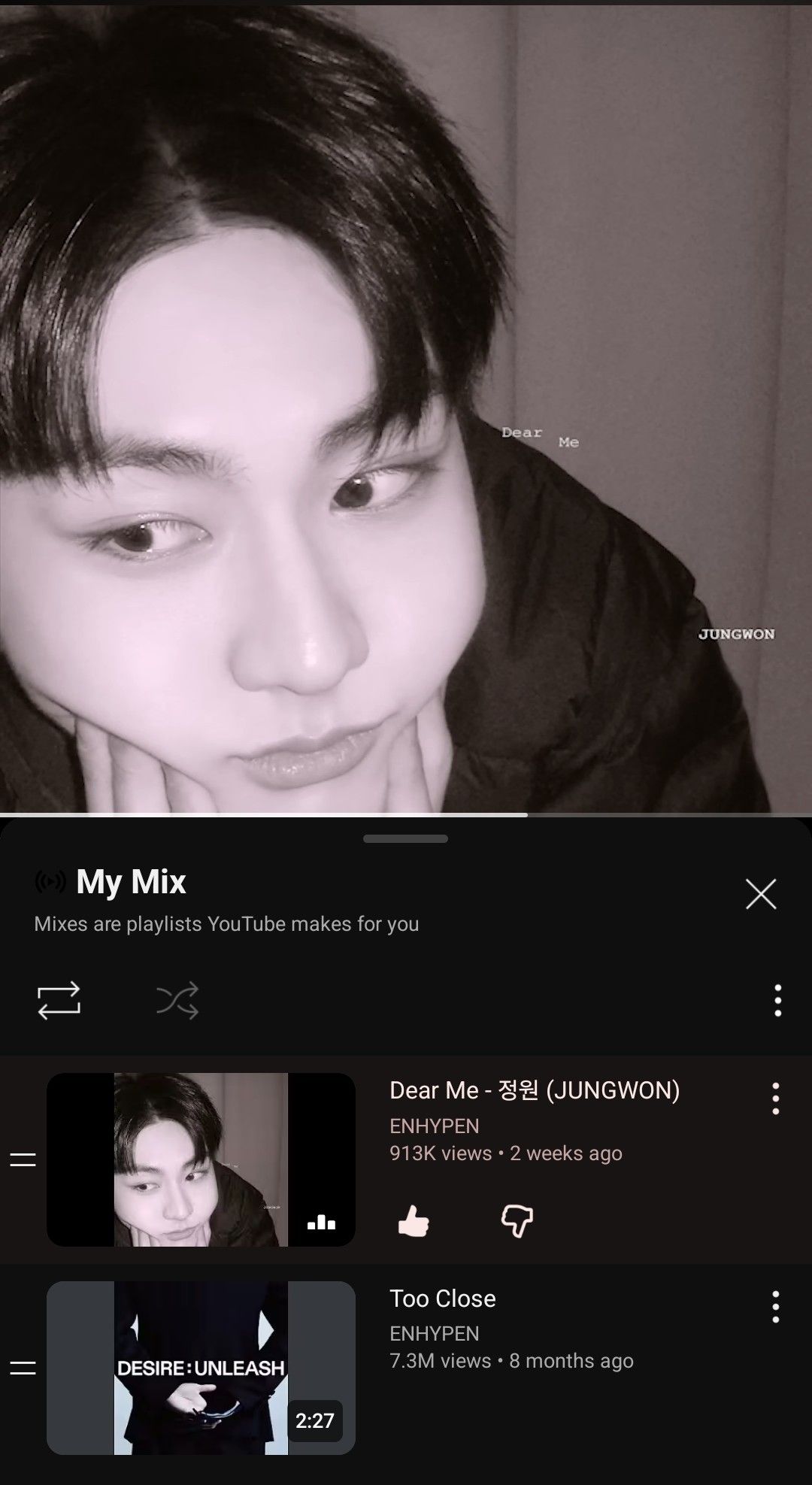 A heartfelt wallpaper shared by Jungwon (ENHYPEN)'s fans