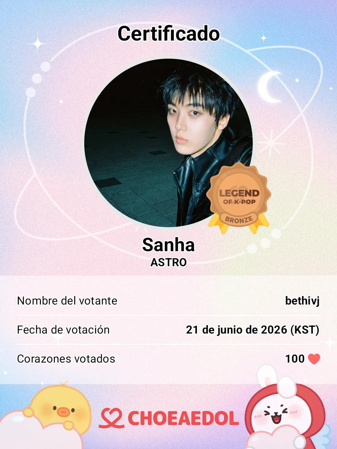 A moment captured by Sanha (ASTRO)'s fan