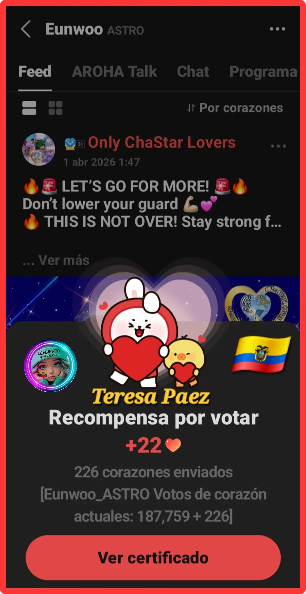 A moment captured by Eunwoo (ASTRO)'s fan