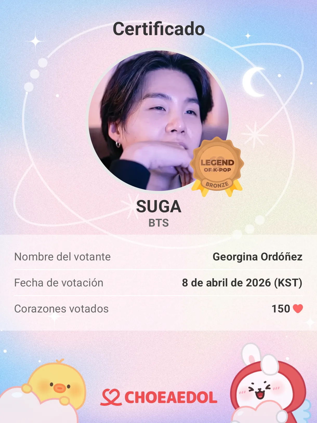 A moment captured by SUGA (BTS)'s fan