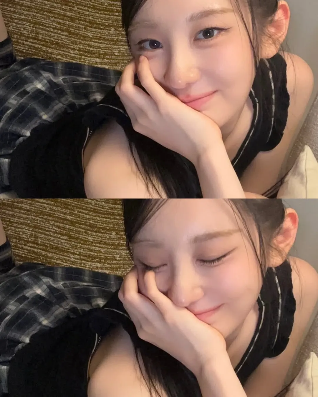 A moment captured by Lee Chaeyeon's fan