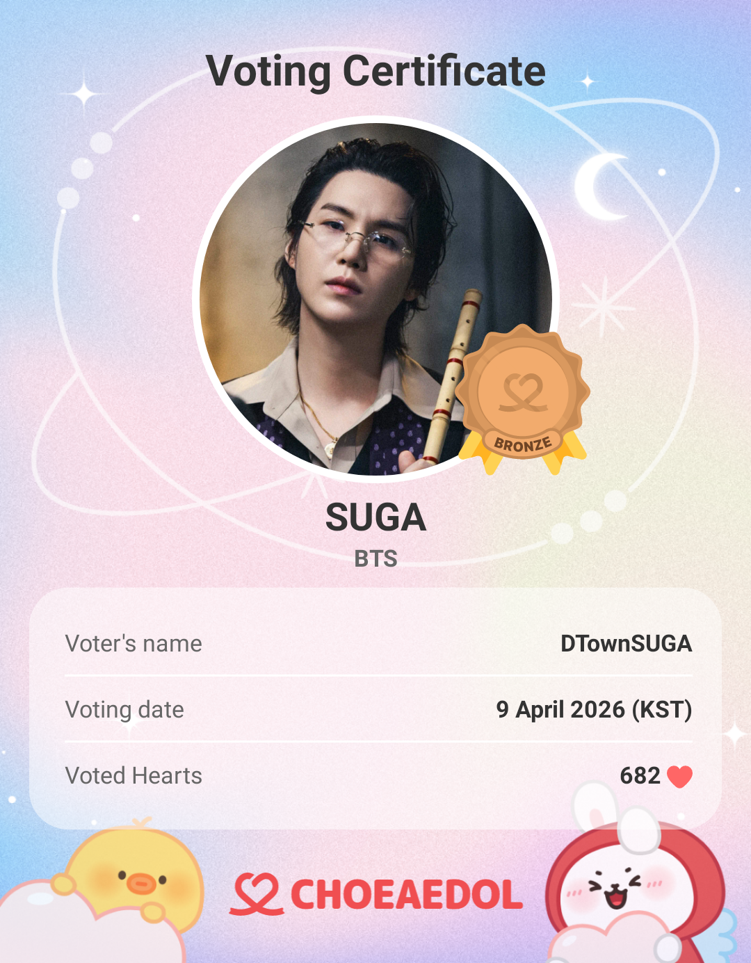 Foto aktivitas terbaru SUGA (BTS)