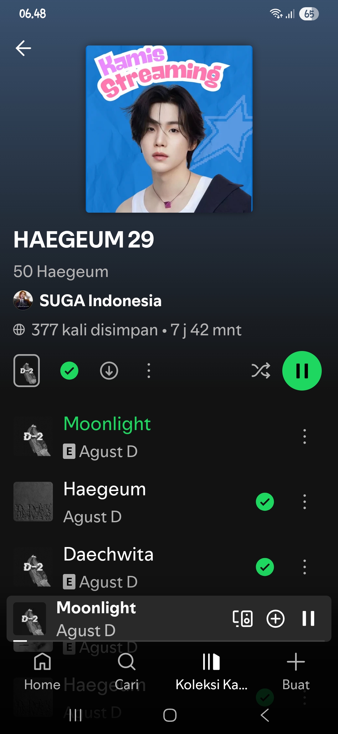 A heartfelt wallpaper shared by SUGA (BTS)'s fans