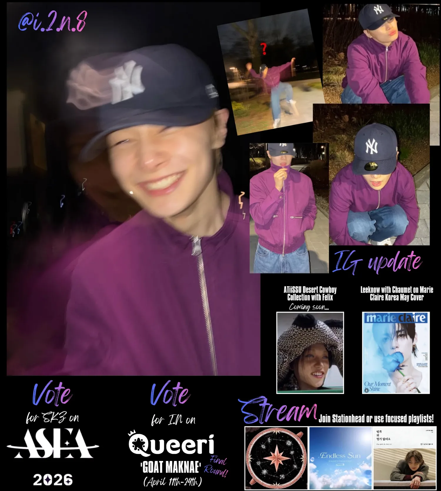 Recent activity shot of I.N (Stray Kids)