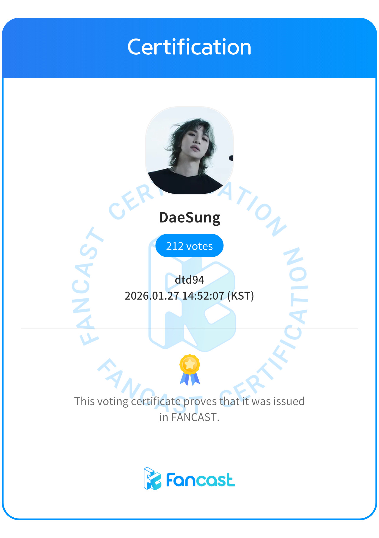 A moment captured by Daesung (BIGBANG)'s fan