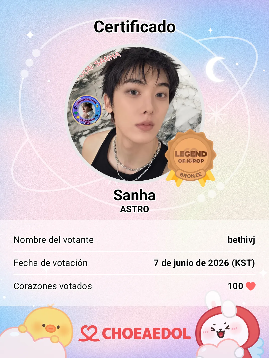 A moment captured by Sanha (ASTRO)'s fan