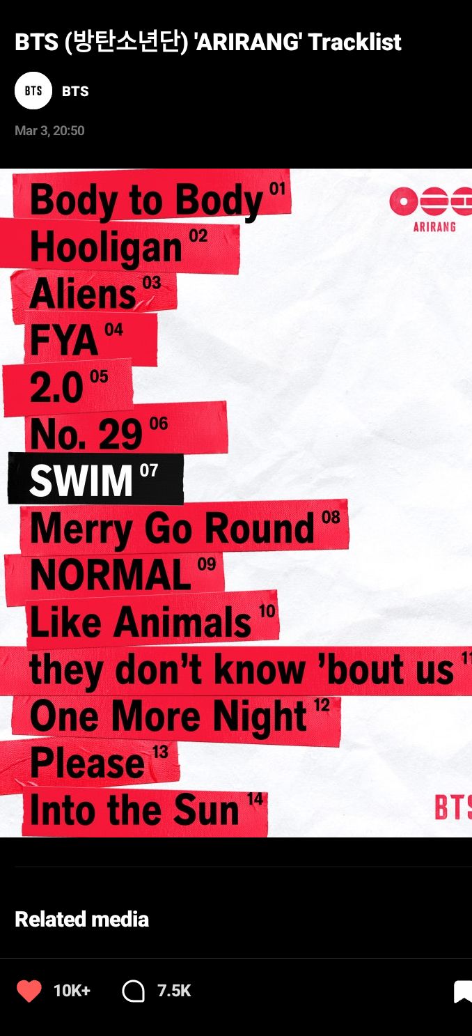 Recent activity shot of SUGA (BTS)