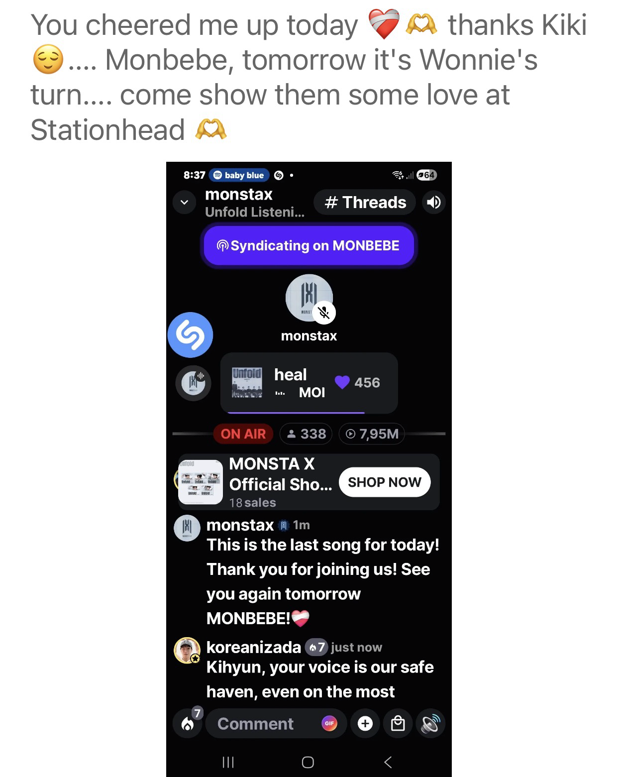 Explosive post in the Choeaedol community