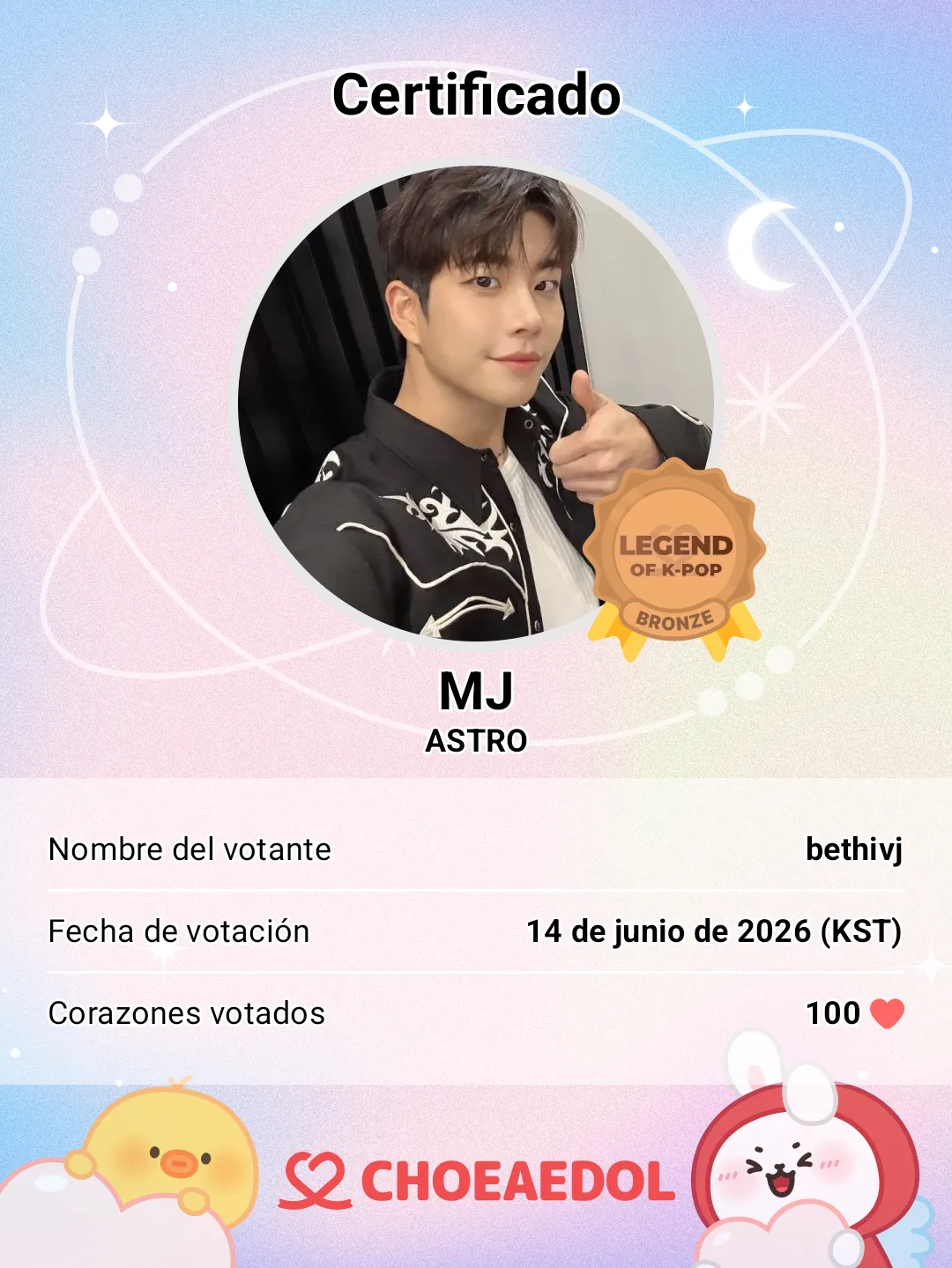 Recent activity shot of MJ (ASTRO)