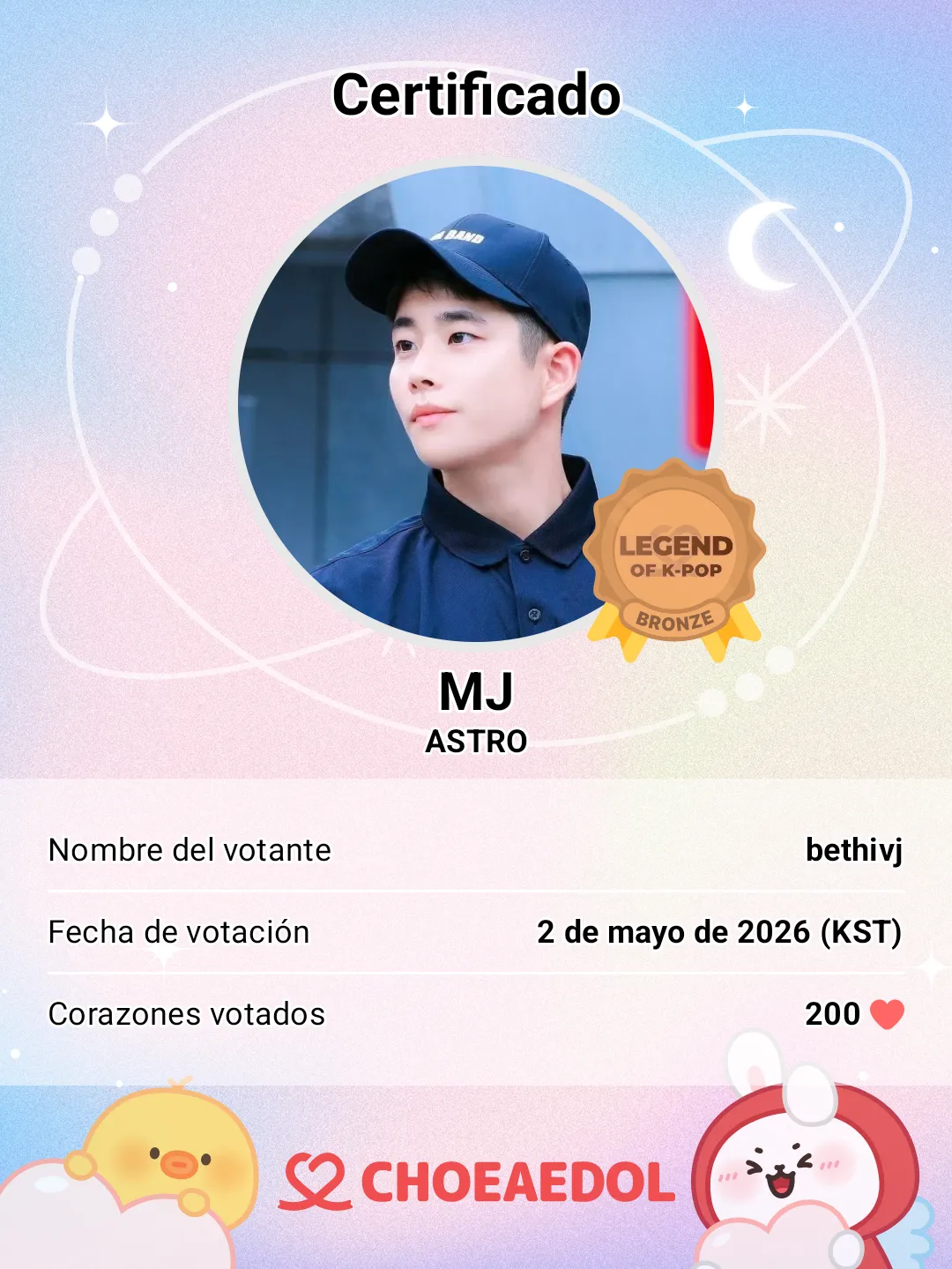 Recent activity shot of MJ (ASTRO)