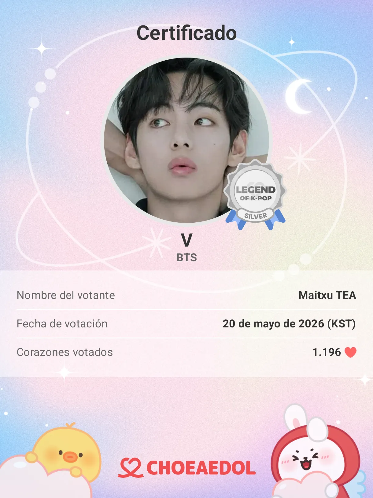 A moment captured by V (BTS)'s fan